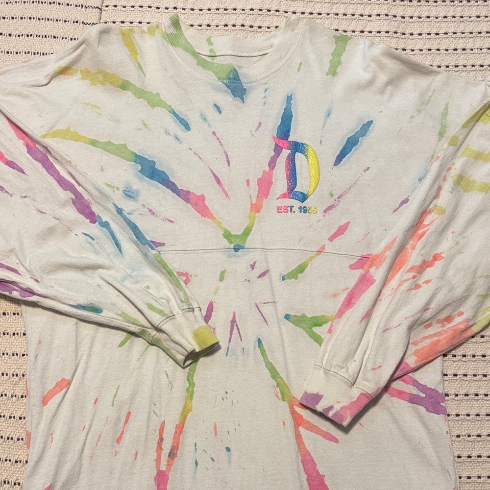 Tie-Dye Splatter Spirit Jersey with Rainbow 'D' Logo